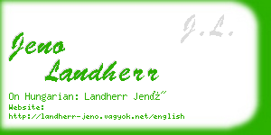 jeno landherr business card